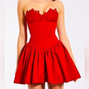 Brand new with Tags never worn! Red corset a line dress!